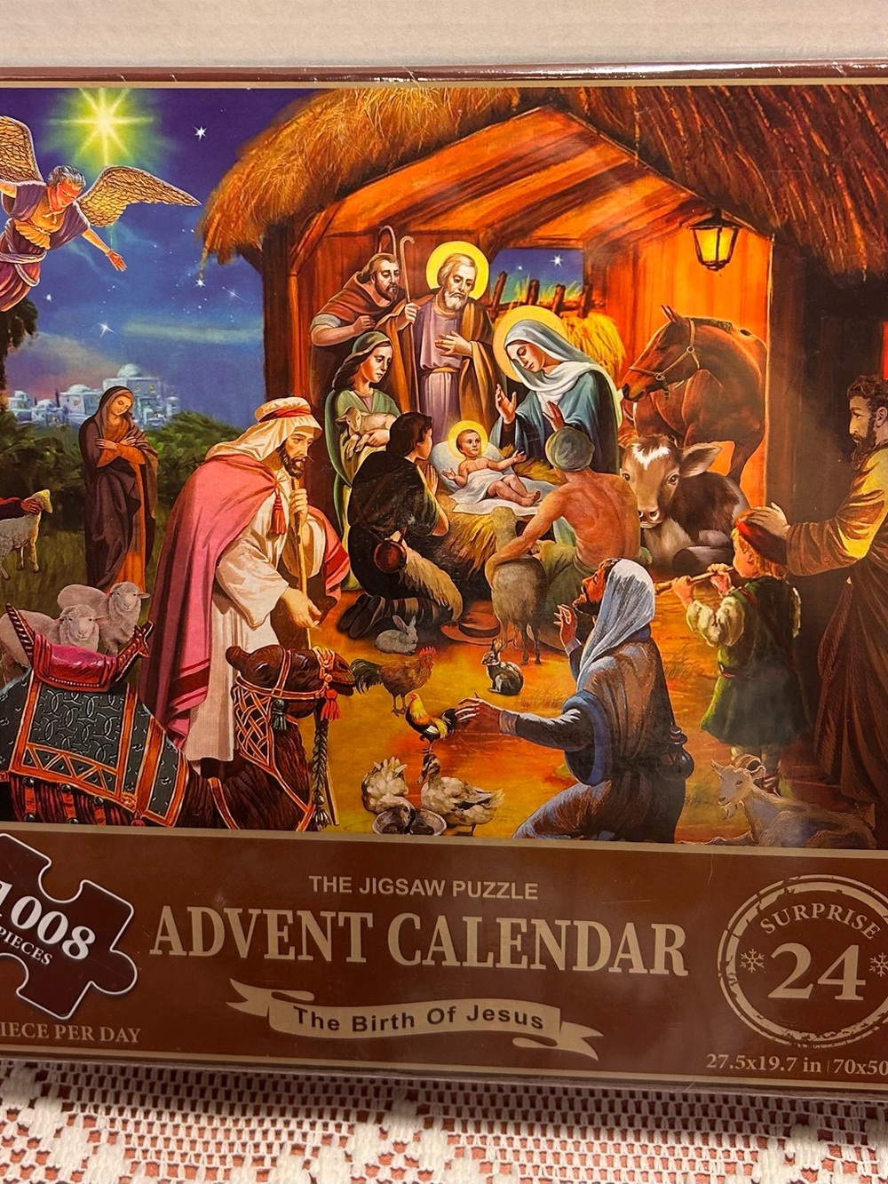 Christmas Jigsaw Puzzle 1008 Pieces, Advent Calendar Birth Of Jesus